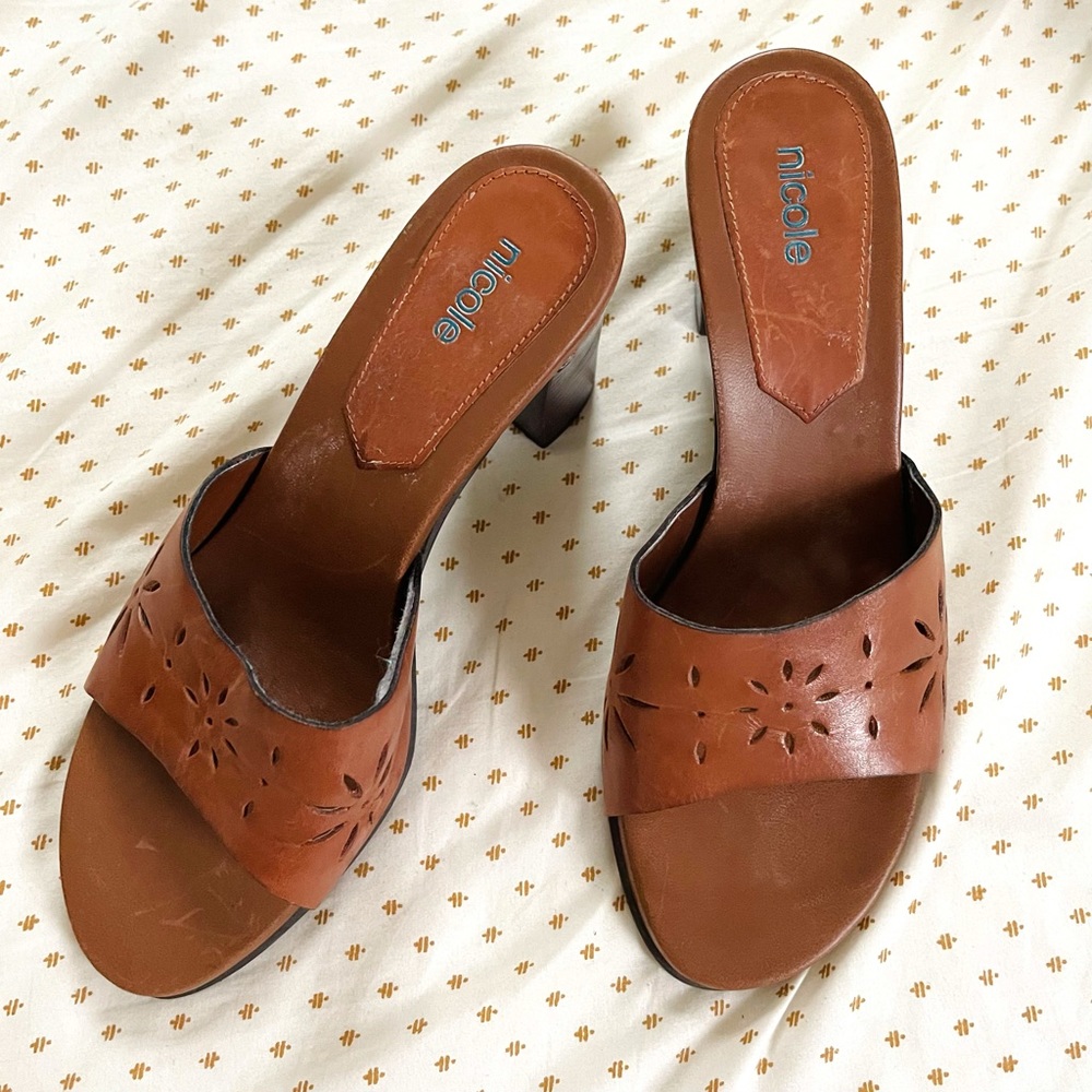 Boho Leather Heel Sandals
